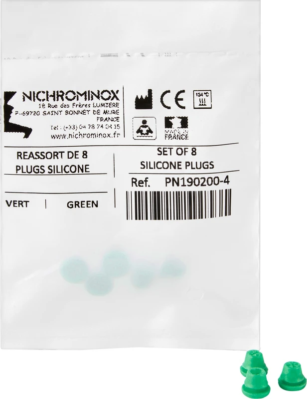 Silikon-Einsätze  Packung  8 Stück grün, Außen: 7,5 mm, Innen: 1 mm