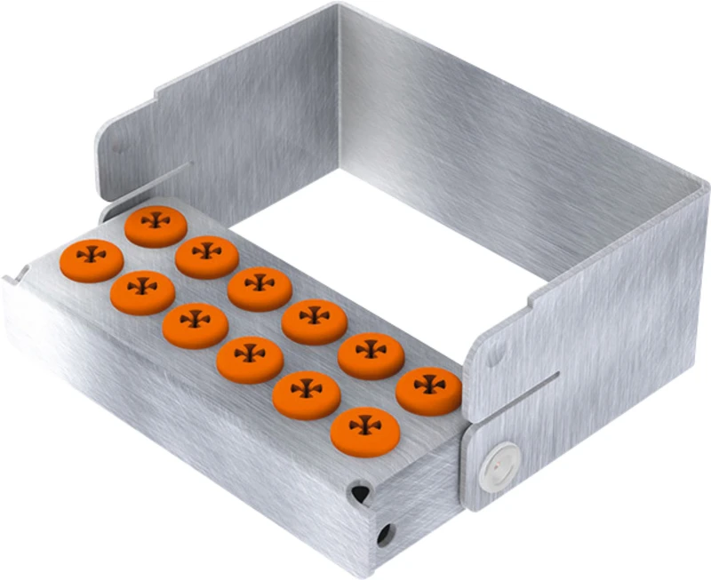 PLUG IN  Stück  für 12 Instrumente (2 Reihen a 6 Löcher), orange, 6,3 x 2,5 x 3 cm