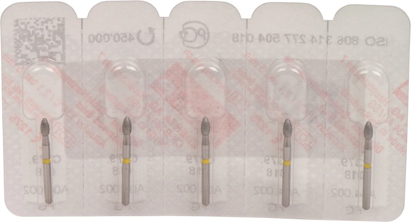 Omni Diamanten 379  Packung  5 Stück gelb superfein, FG, Figur 277 Eiform, 3,5 mm, ISO 018