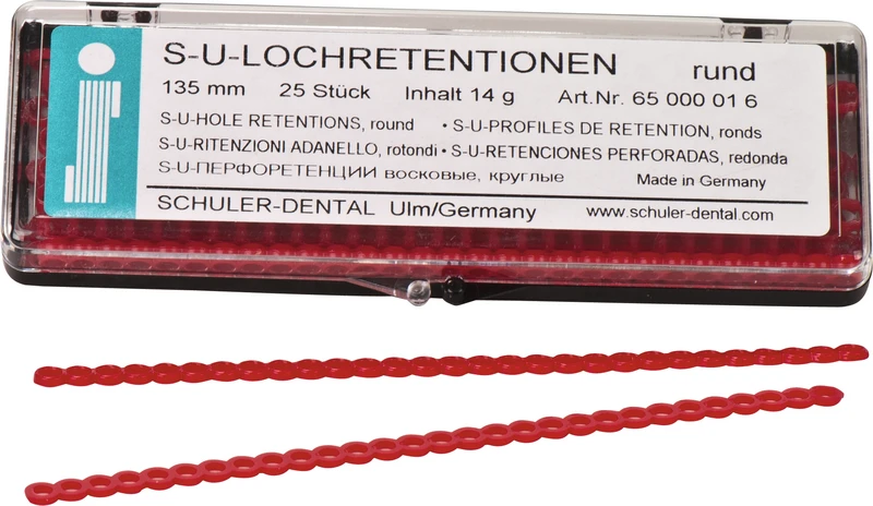 S-U-LOCHRETENTIONEN  Packung  25 Stück Länge 13,2 cm, rund