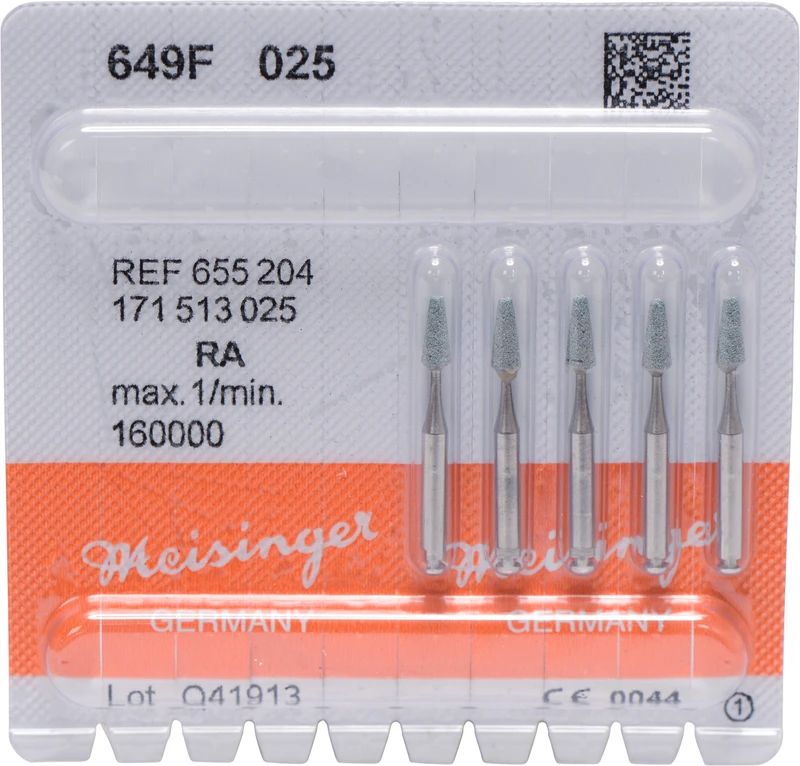 Keramische Schleifer 649  Packung  5 Stück grün fein, RA, Figur 171, 6 mm, ISO 025