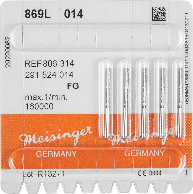 Diamanten 869  Packung  5 Stück blau mittel, FG, Figur 291 Torpedo, 12 mm, ISO 014