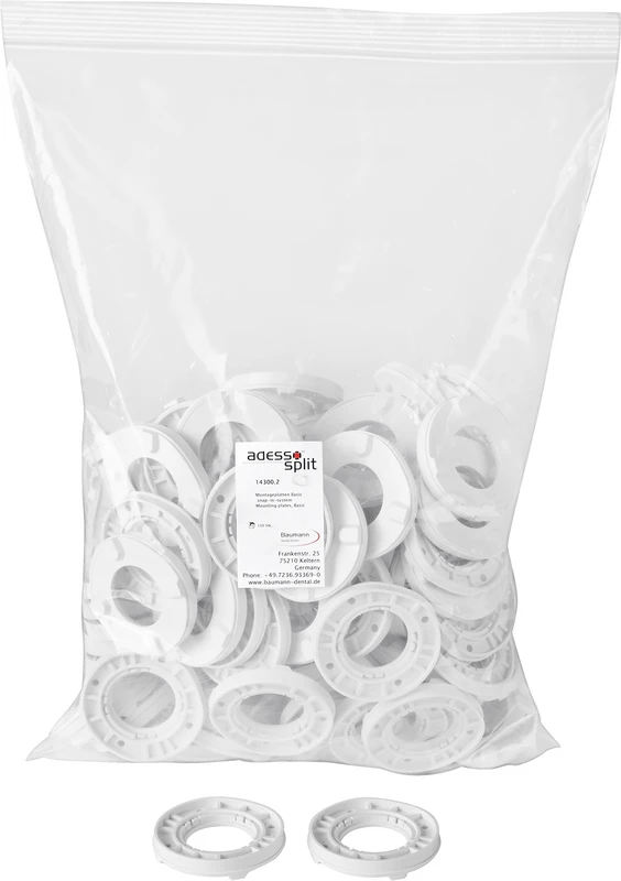 adesso Split® Montageplatten  Packung  100 Stück weiß, Snap-In