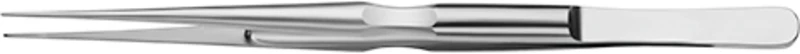 Pinzette LS  Stück  18 cm, gerade, sehr fein 0,8 mm, Rundgriff, mit Plateau