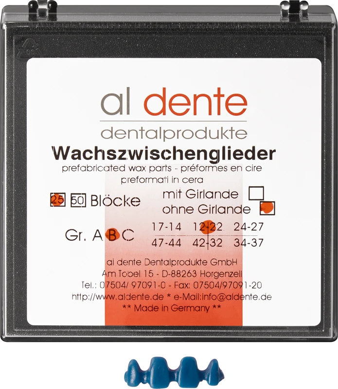 Wachs-Blöcke ohne Girlande  Packung  25 Stück Größe B, 12-22