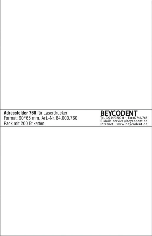 Adressfeld 760   Packung  200 Stück