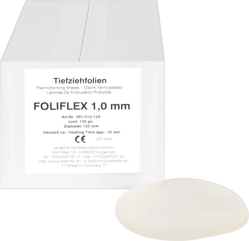 Foliflex  Packung  100 Stück transparent, Ø 120 mm, Stärke 1 mm