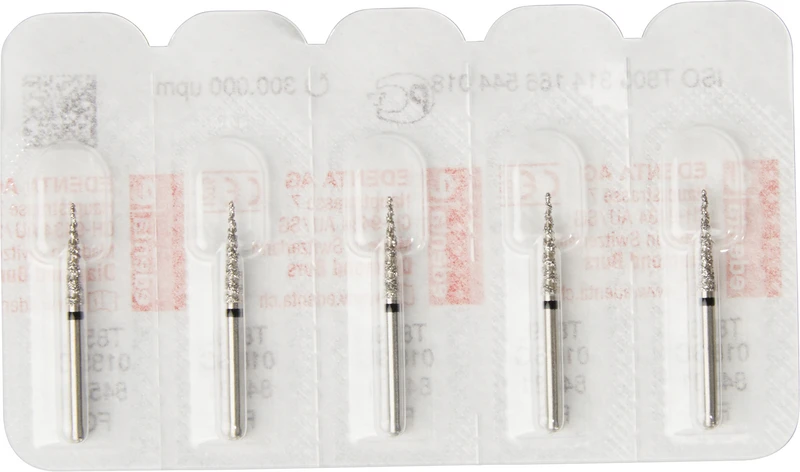 Turbo Diamanten T859  Packung  5 Stück schwarz supergrob, FG, Figur 166 Konus Spitze, 10 mm, ISO 018