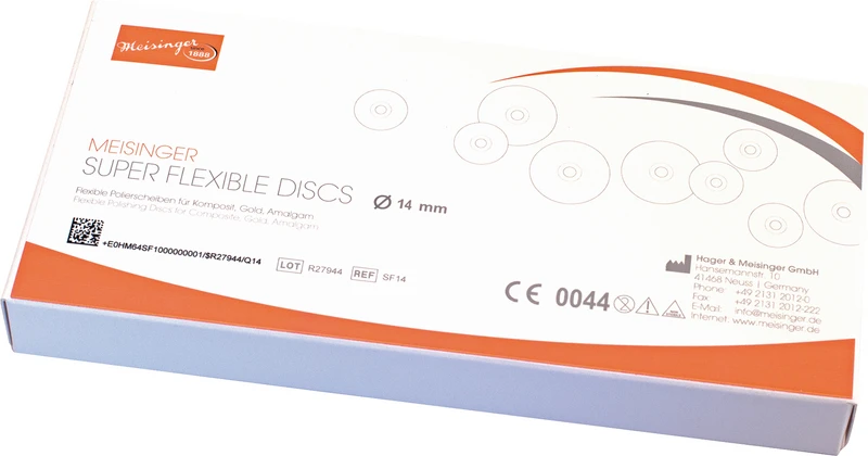 Super Flexible Discs  Set  100 Stück unm. (grob, mittel, fein, super fein), HP, Ø 14 mm, 1 Mandrell