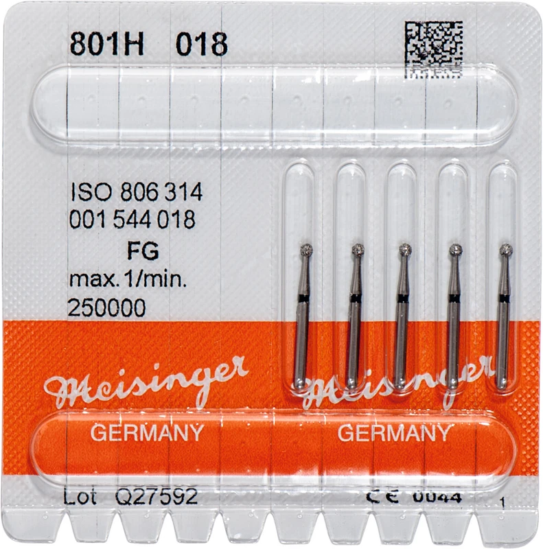 Diamanten 801  Packung  5 Stück schwarz super grob, FG, Figur 001 Rund, ISO 018