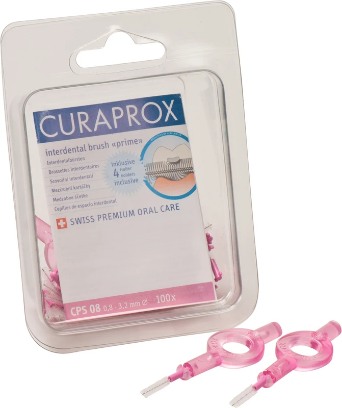 CURAPROX CPS prime handy  Praxisbox  100 Stück 08 pink, Ø 3,2 mm, 4 Halter UHS 409