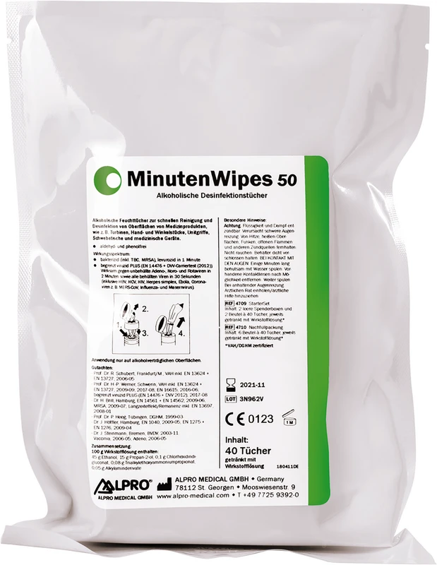 MinutenWipes 50  Packung  6 Nachfüllbeutel