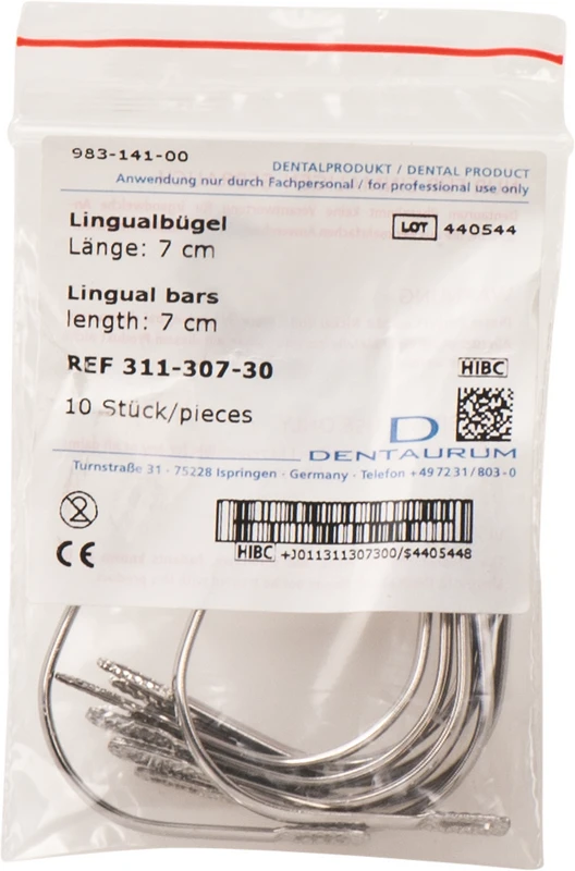 Lingualbügel  Packung  10 Stück, Länge 7 cm