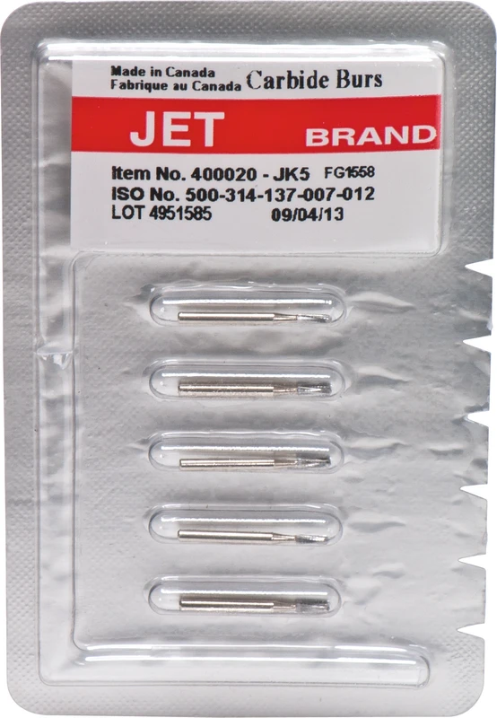HM Bohrer FG 1558  Packung  5 Stück gerades, rundes Ende, Querhiebfissur, FG, 3,7 mm, ISO 012