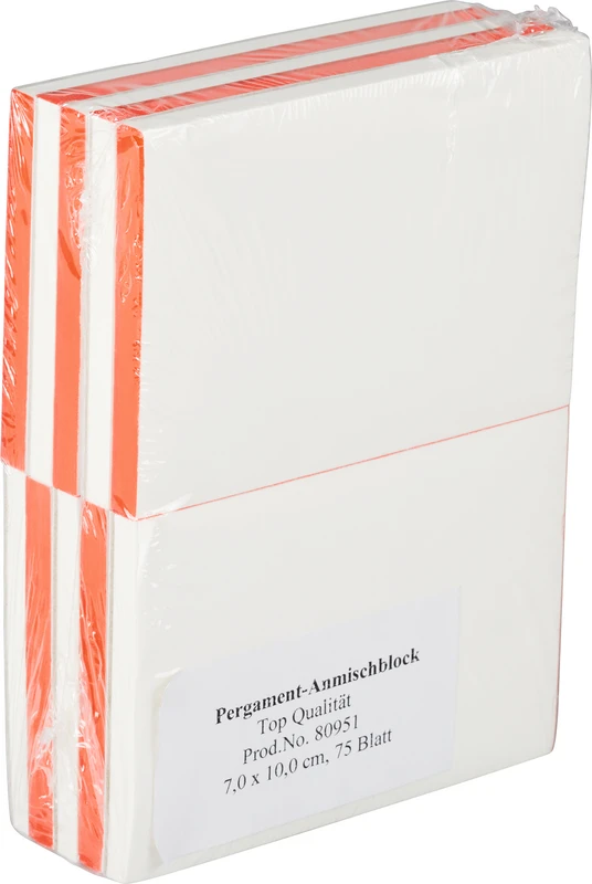 Anmischblöcke   Packung  10 Stück mittel, 75 Blatt, Pergament, zweiseitig geblockt, 7 x 10 cm
