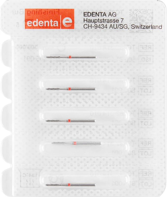 HM-Finierer TC282  Packung  5 Stück rot, 8 Schneiden, FG, Figur 288 Torpedo, 6 mm, ISO 010