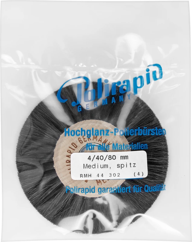 MEDIUM Rundbürsten  Stück  mit HK, 4-reihig, Roßhaar, spitz, Kern: Ø 40 mm, Außen: Ø 80 mm