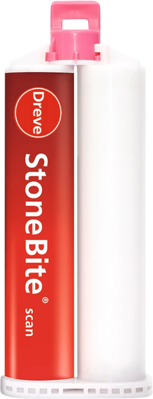 StoneBite® scan  Packung  2 x 50 ml Doppelkartusche, 12 Mischkanülen pink, 12 Applikationstips