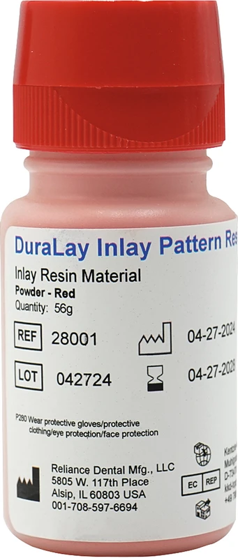 DuraLay Inlay Pattern Resin   Packung  56 g Pulver rot