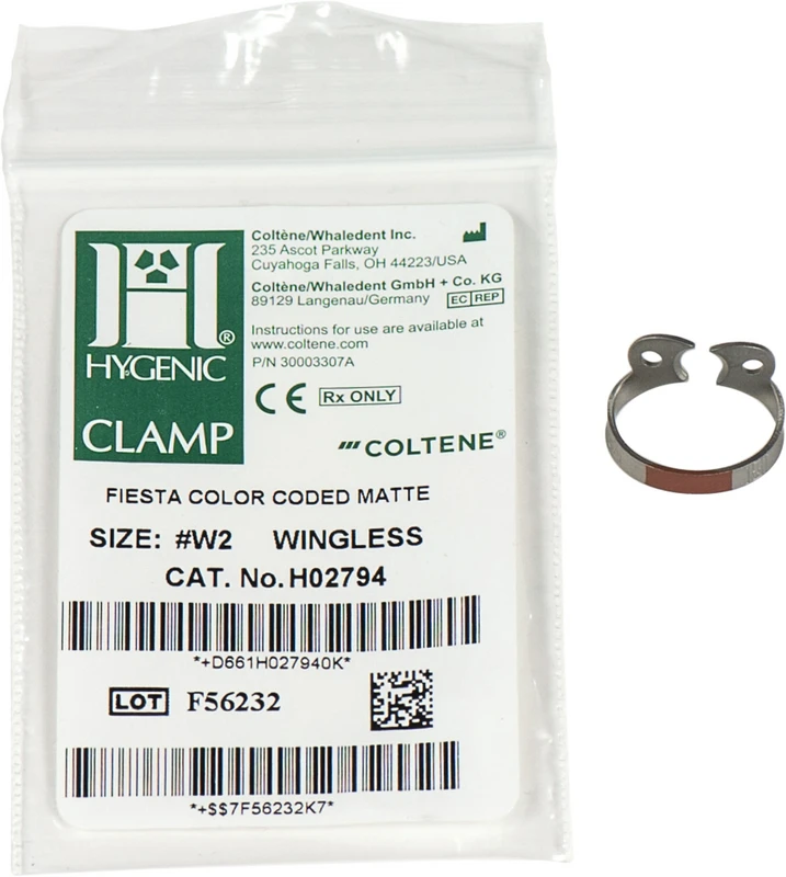HYGENIC® Fiesta® Klammern  Stück  ohne Flügel, für große Prämolaren, W2