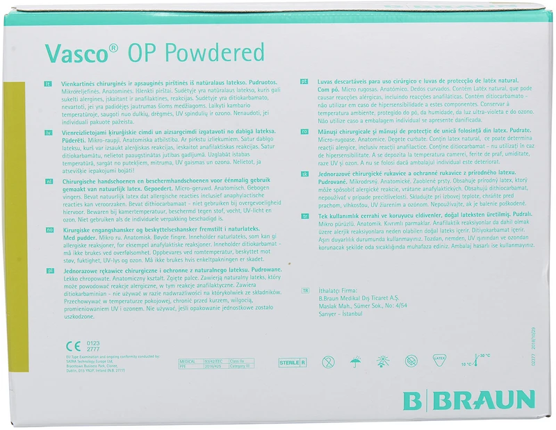 Vasco® OP Powdered  Packung  50 Paar gepudert, naturweiß, Größe 8,5