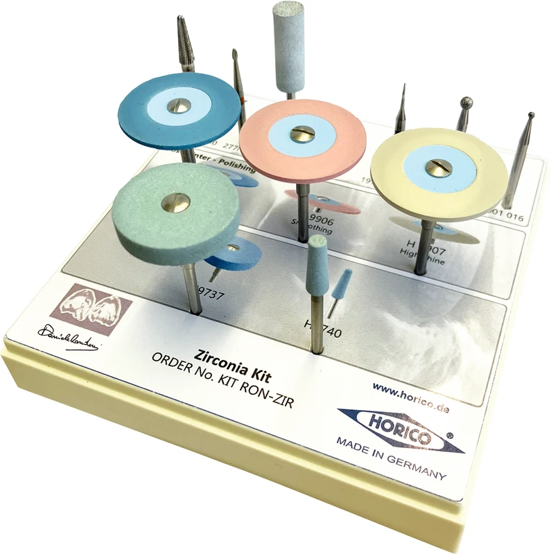 Zirconia   Set  3 Diamantschleifer, 2 Fräser, 2 Steine, 4 Polierer