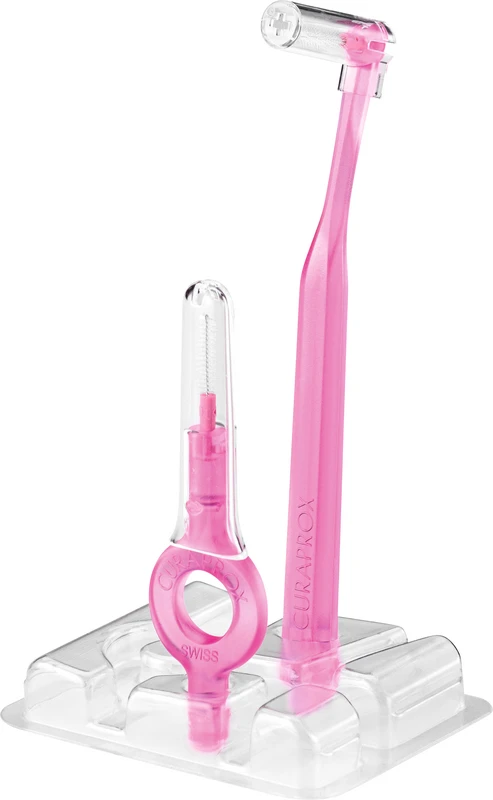 CURAPROX CPS prime start  Packung  5 Bürsten 08 pink, Ø 3,2 mm, 2 Halter (UHS 409, UHS 470)