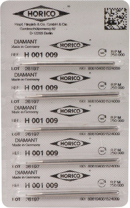 Diamantschleifer H 001  Packung  5 Stück HP, Figur 001, ISO 009