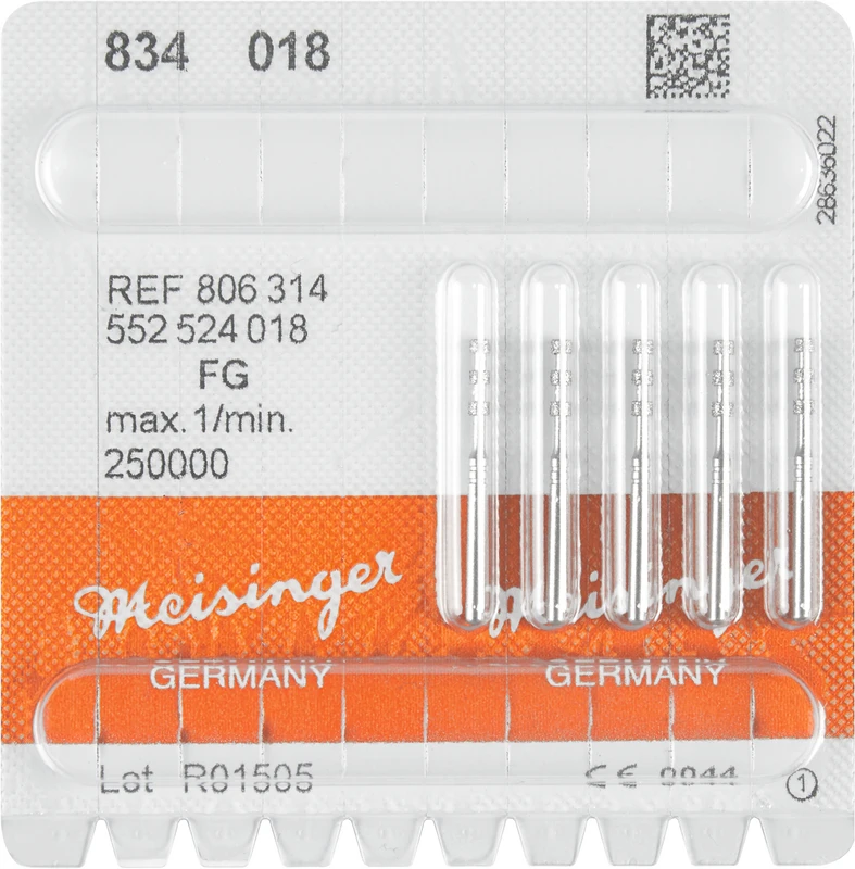 Tiefenmarkierer 834  Packung  5 Stück blau mittel, FG, Figur 552 Tiefenmarkierer, 6 mm, T: 0,4 mm, ISO 018
