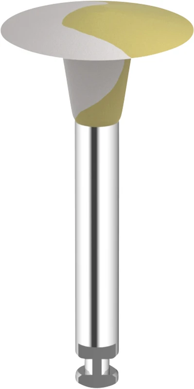 Omnipol für Zirkon gesintert  Stück  gelb\weiß fein, Linse, RA, Ø 10 mm