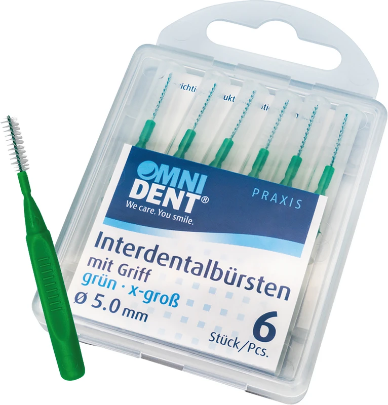 Interdentalbürsten mit Griff  Packung  6 Stück grün, x-groß