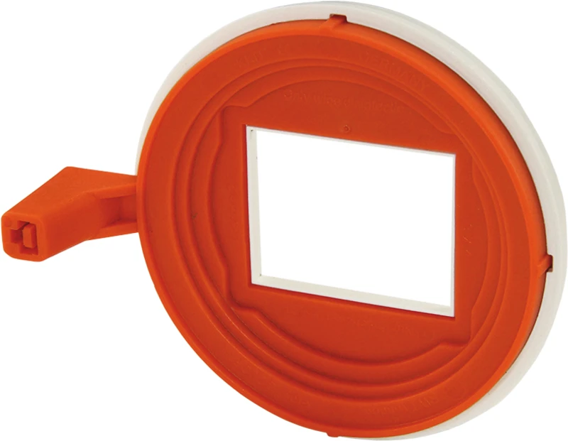 Speicherfolien\Filmhaltersystem  Stück  Visierring mit Bleifenster, 2 x 3 cm, für Bissflügel, orange