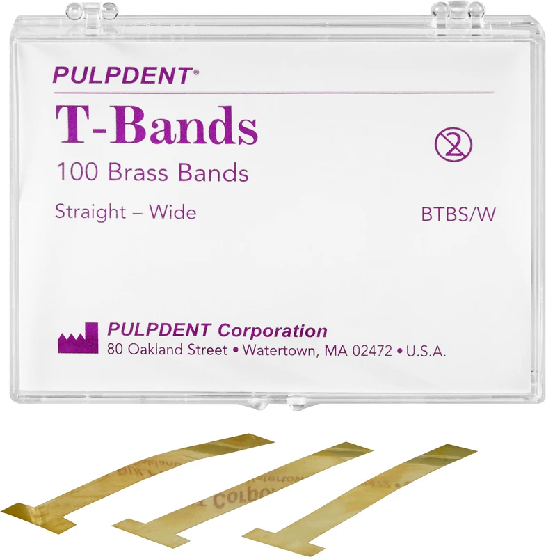 PCA T-Bands  Packung  100 Stück breit, gerade, Messing