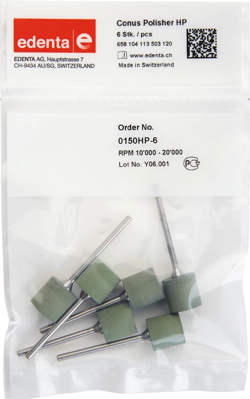 Konuspolierer  Packung  6 Stück grün, HP, Figur 113, 12 mm, ISO 120