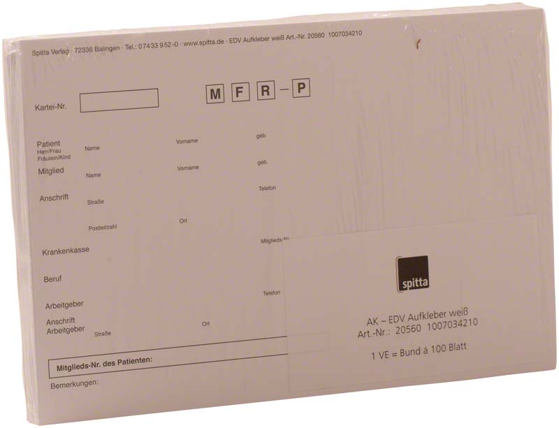Adressaufkleber DIN A5  Packung  100 Stück weiß, EDV Karteikarte