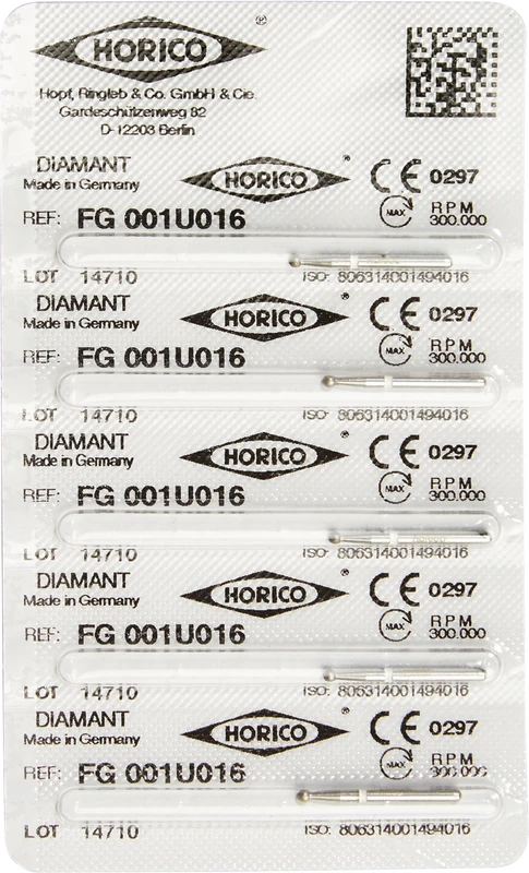 Diamantschleifer 001  Packung  5 Stück weiß ultrafein, FG, Figur 001, weiß ISO 016