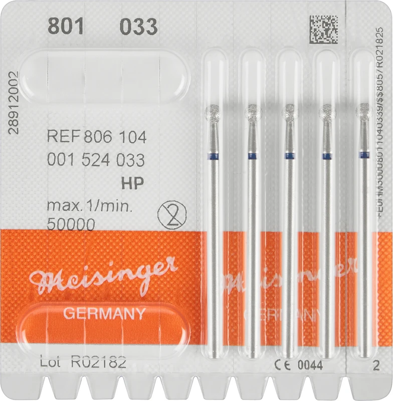 Diamanten 801  Packung  5 Stück blau mittel, HP, Figur 001 Rund, ISO 033