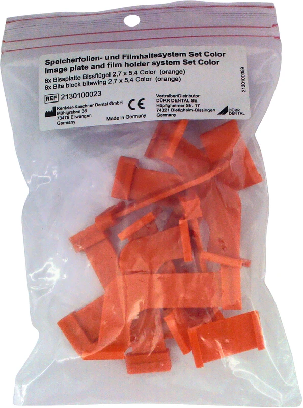 VistaRay Sensorhalter  Packung  8 Bissplatten Bissflügel 2,7 x 5,4, orange