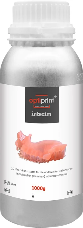 optiprint® interim   Flasche  1 kg Harz pink