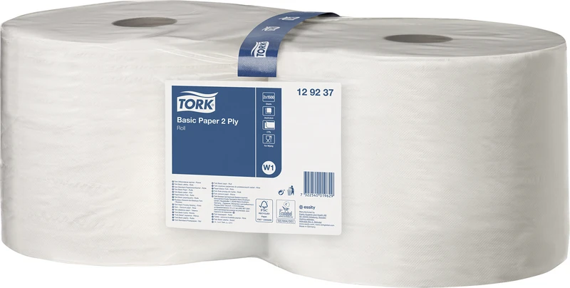 TORK® Standard Papierwischtücher W1 System   Packung  2 Rollen 2-lagig, 23,5 x 34 cm, weiß