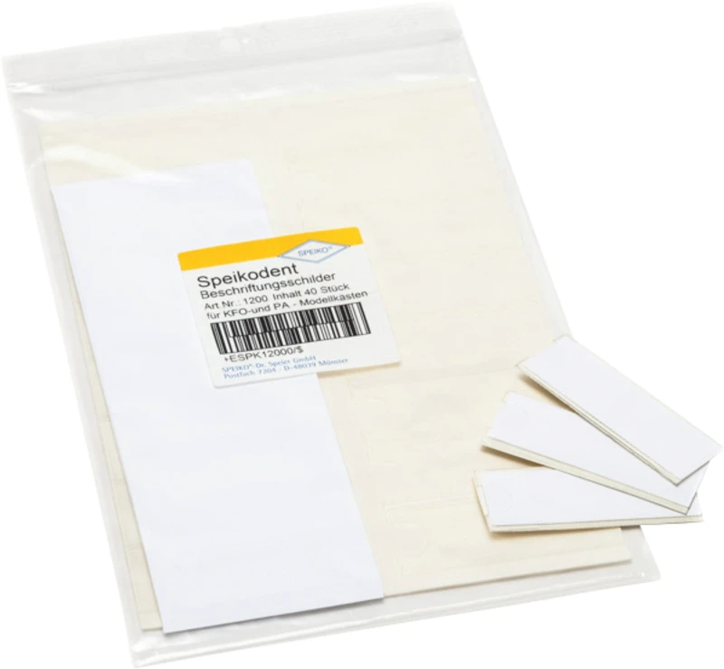 Beschriftungsschilder  Packung  40 Stück 19 x 50 mm