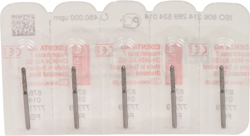 Omni Diamanten 878  Packung  5 Stück Standard, FG, Figur 289 Torpedo zylindrisch, 8 mm, ISO 014