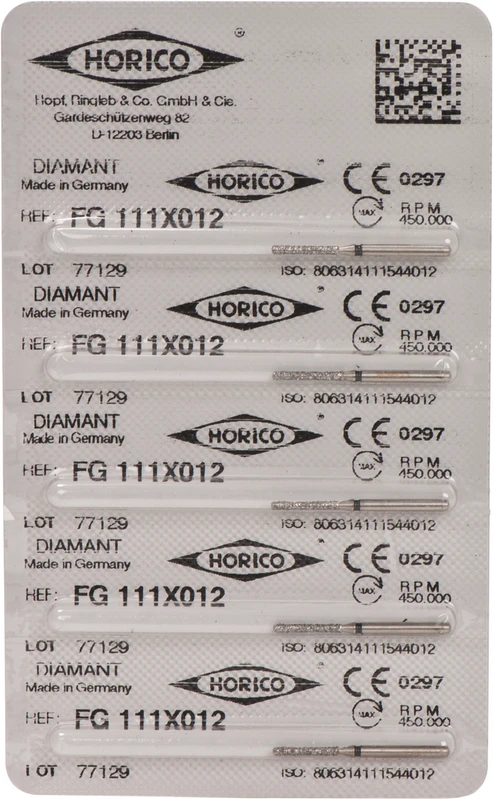 Diamantschleifer 111  Packung  5 Stück schwarz x-grob, FG, Figur 111, 8 mm, ISO 012