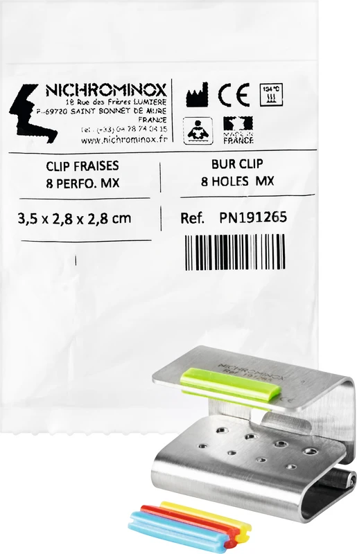 Bur Clip  Stück  für 8 Instrumente (4 x FG, 4 x RA), 3,5 x 2,8 x 2,8 cm