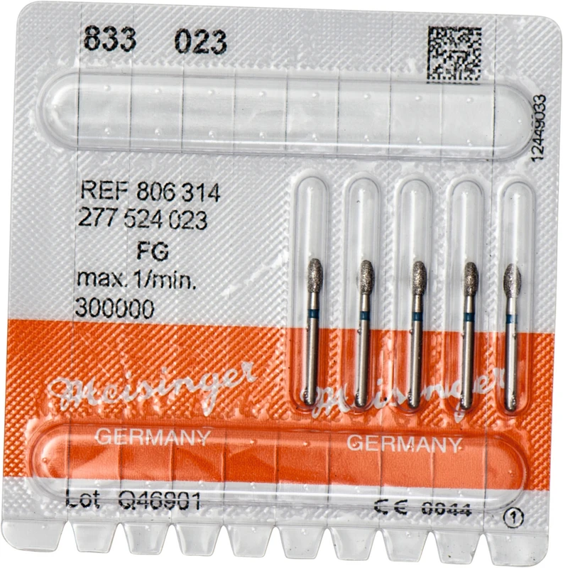 Mikro-Diamant M833  Packung  5 Stück blau mittel, FG, Figur 277 Ei, 1,1 mm, ISO 023