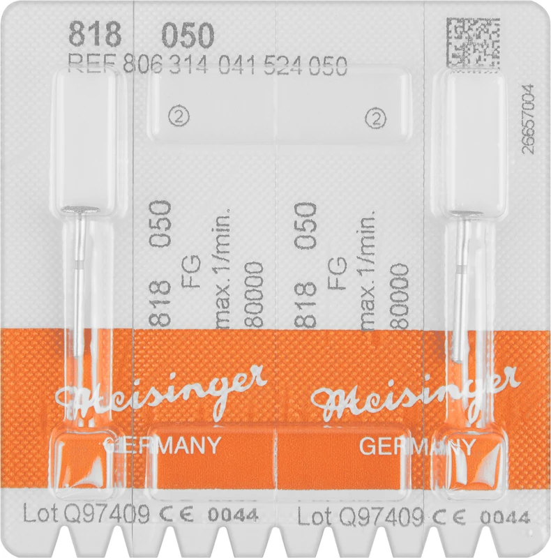 Diamanten 818  Packung  2 Stück blau mittel, FG, Figur 041 Rad, 0,6 mm, ISO 050
