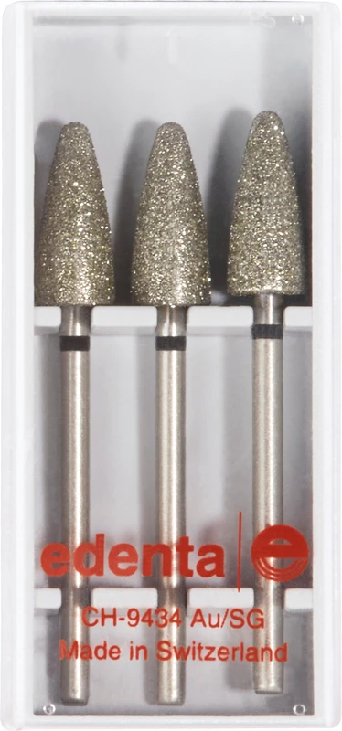 Diamanten 862  Packung  3 Stück schwarz supergrob, HP, Figur 249 Flamme, 14 mm, ISO 060