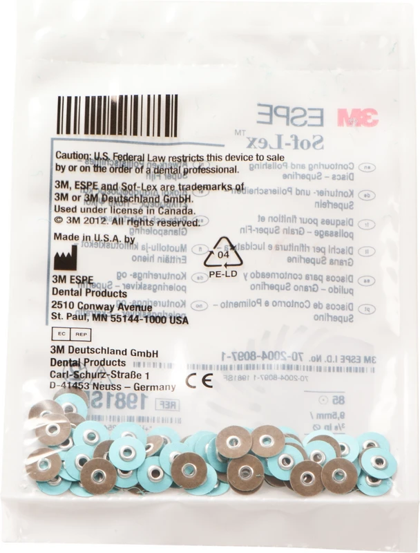 Sof-Lex Ausarbeitungs- und Polierscheiben  Packung  85 Scheiben Ø 9,5 mm, sehr fein