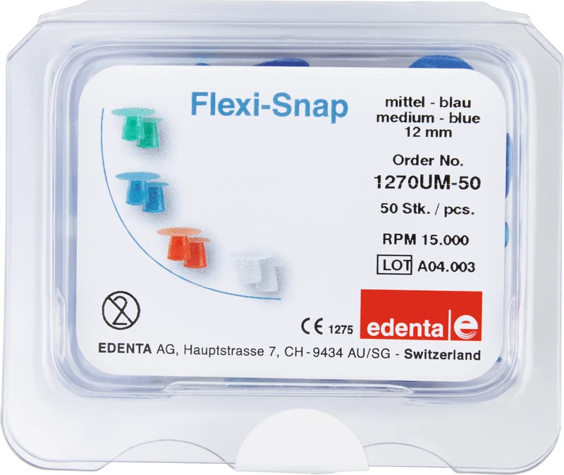 Flexi-Snap  Packung  50 Stück unmontiert, blau mittel, Figur 370, Ø 12 mm, ISO 120