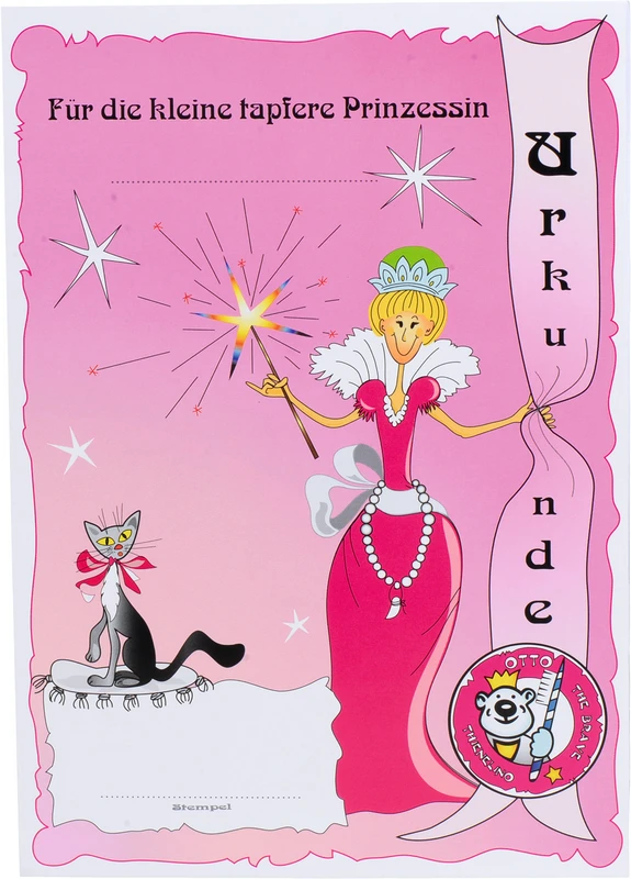 Tapferkeitsurkunden  Packung  25 Stück Mädchen, A5